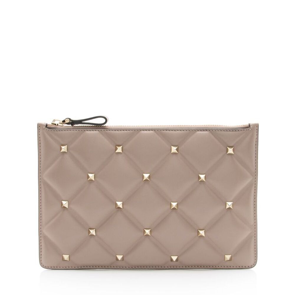 Valentino Lambskin Candystud Small Zip Pouch